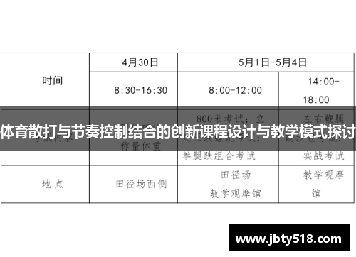 体育散打与节奏控制结合的创新课程设计与教学模式探讨